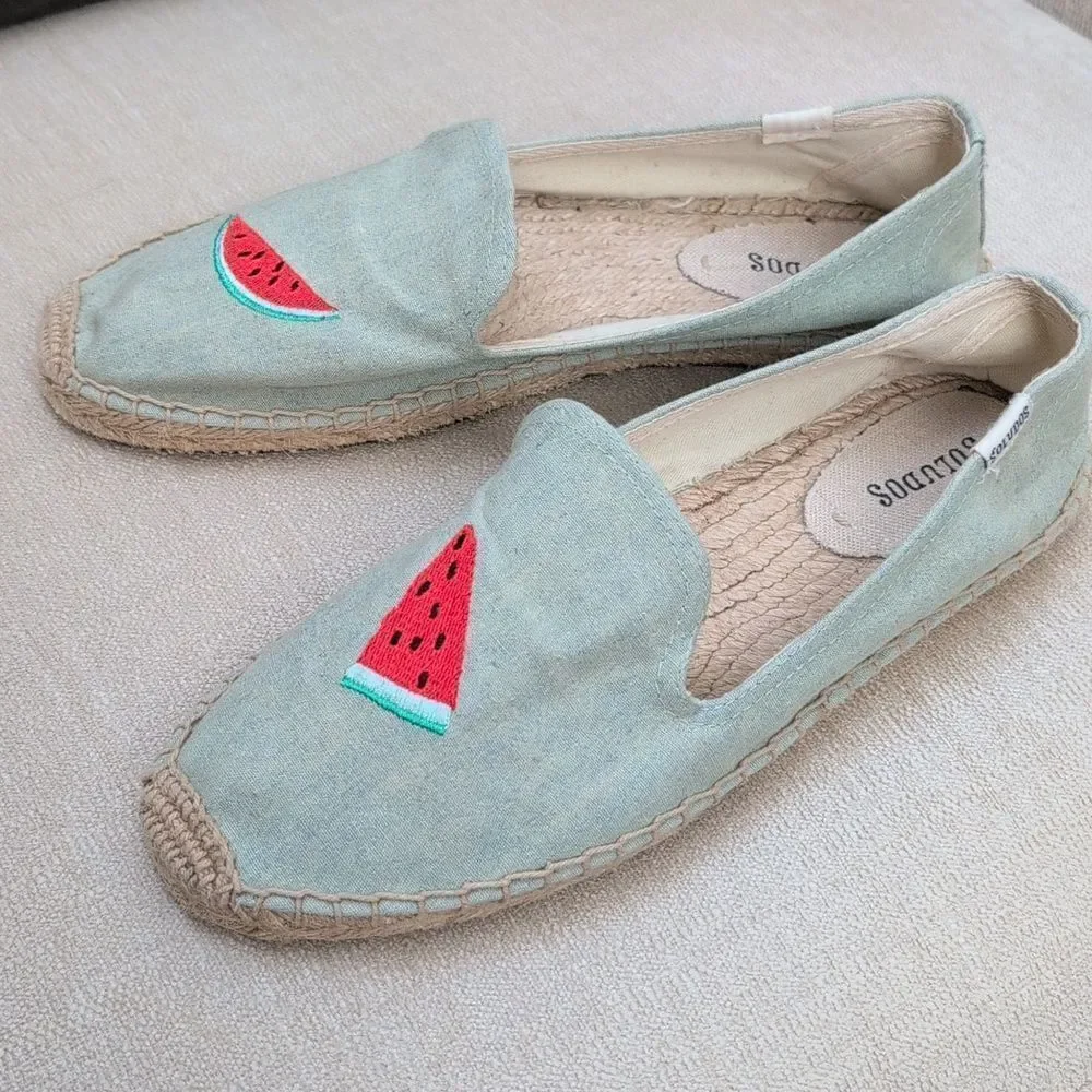 Soludos Watermelon Smoking Slipper Espadrille Flats Size 9